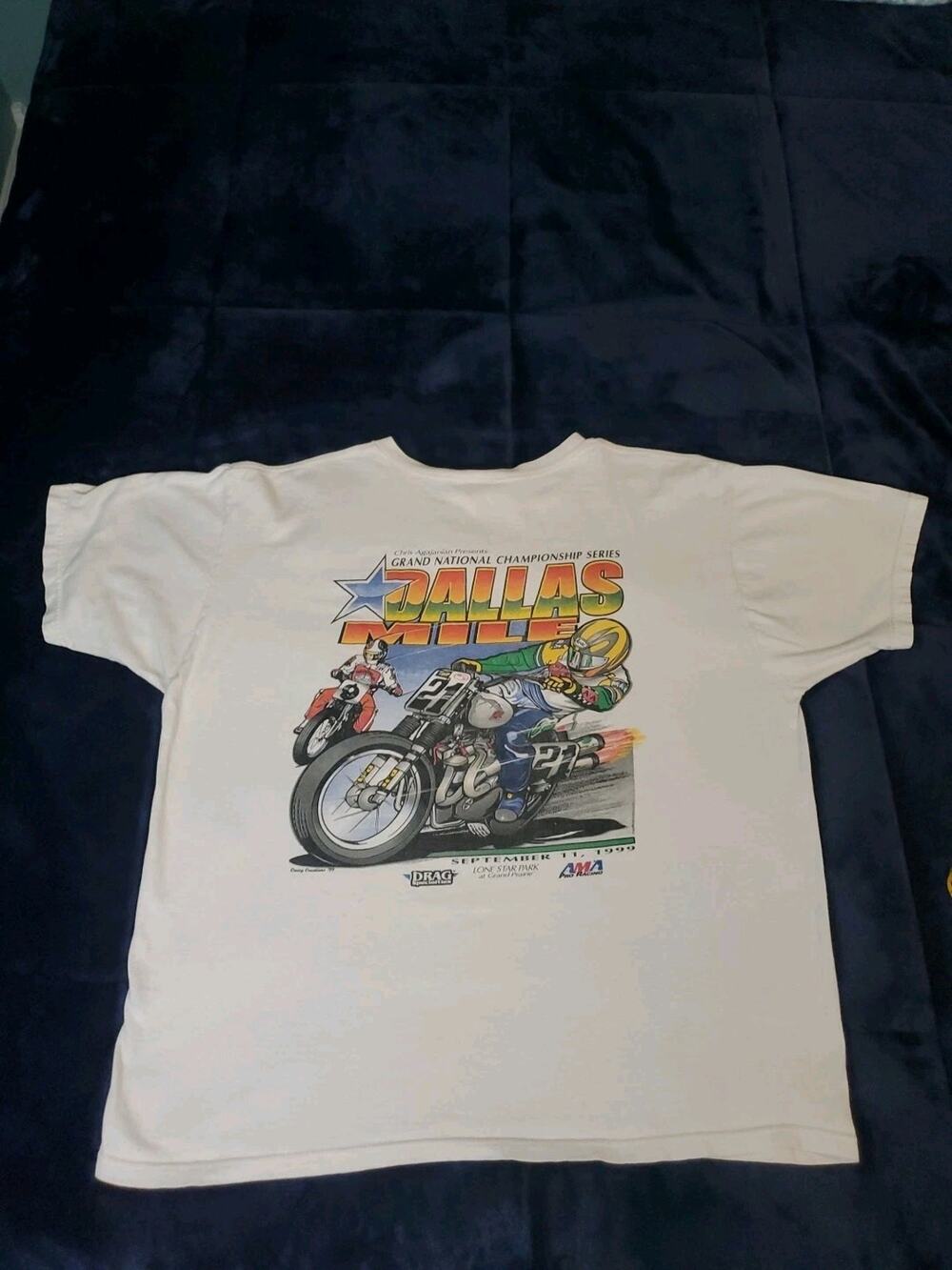 Vtg 90's Motorcycle Racing Dallas Grand National Championship Series Tshirt XL